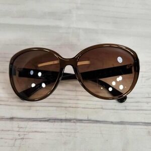 Coach Brown Tortoise Shell Sunglasses with Case Cream with C logo